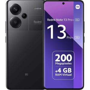 Xiaomi Redmi Note 13 Pro Plus 5G Black, Ecran de 6.67'', Smartphone Débloqué, Batterie mAh 5000, Mémoire Rom 256Go,Ram 8Go, Android 13, MediaTek Dimensity 7200• Gravure en 4nm, 8-coeurs jusqu’à 2,8GHz