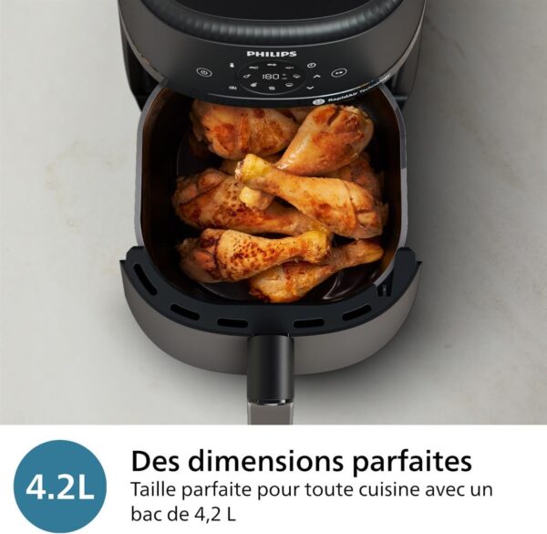 Philips Airfryer série 2000 4.2l, Friteuse sans huile philips 1500W, 13 options de cuisson, air fryer pas cher (NA229/00)