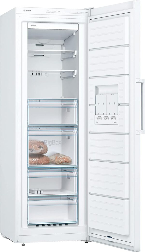 Congélateur armoire Bosch 200L à 250L, Congélateur vertical pose-libre avec tiroirs, Congélateur classe énergétique E grande capacité,