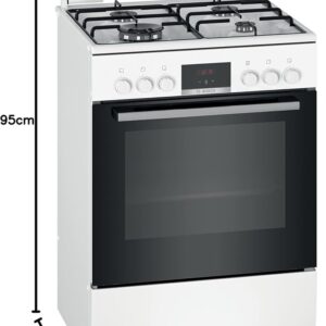 Bosch HXR39IH20 Série 4 - Cuisinière Mixte avec Four Électrique 66L - HotAir3D, EcoClean Direct - Blanc [Classe Énergétique A] – Image 7