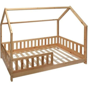 KONTARBOOR Lit cabane enfant en Bois 90x190 cm - Style Enfant - Sommier à lattes inclus - lit cabane bebe - cabane enfant​