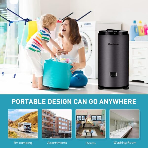 Umelome Essoreuse grande capacité 6 kg Séchoir rotatif 2800 tr/min Spin Dryer énergétique et économie d'énergie