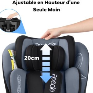 Reecle i-Size Siège Auto 360 Pivotant ISOFIX 40-150 cm, de la naissance à 12 ans (0-36 kg), ECE R129