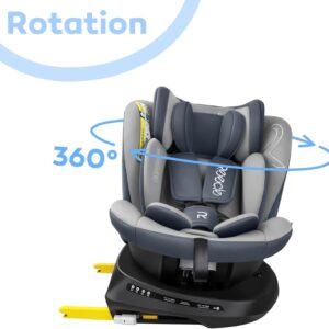 Reecle i-Size Siège Auto 360 Pivotant ISOFIX 40-150 cm, de la naissance à 12 ans (0-36 kg), ECE R129
