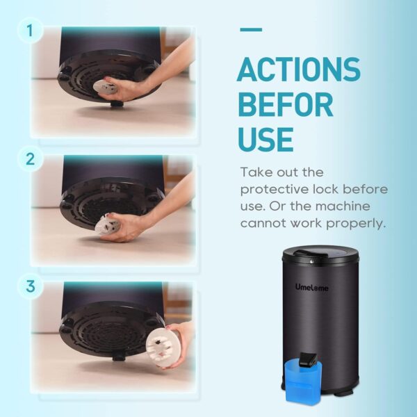 Umelome Essoreuse grande capacité 6 kg Séchoir rotatif 2800 tr/min Spin Dryer énergétique et économie d'énergie