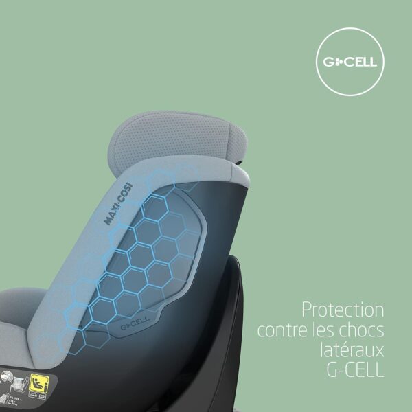 Maxi-Cosi Mica Eco i-Size, siège-auto pivotant 360°, 3 mois-4 ans (61-105 cm), siège-auto bébé i-Size, 5 inclinaisons, appui-tête réglable, protection G-CELL contre chocs latéraux, Authentic Grey