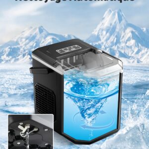 Machine à Glaçons VPCOK DIRECT 1.5l, 12kg en 24h, 9 Glaçons en 6-8 Minutes, Machine a Glaçons avec Cuillère à Glace Réversible – Image 4