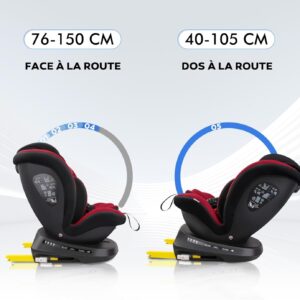 Reecle i-Size Siège Auto 360 Pivotant ISOFIX 40-150 cm, de la naissance à 12 ans (0-36 kg), ECE R129
