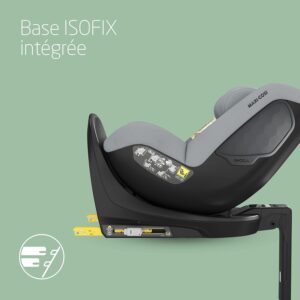 Maxi-Cosi Mica Eco i-Size, siège-auto pivotant 360°, 3 mois-4 ans (61-105 cm), siège-auto bébé i-Size, 5 inclinaisons, appui-tête réglable, protection G-CELL contre chocs latéraux, Authentic Grey