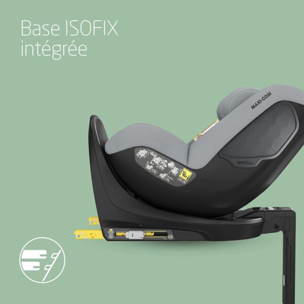 Maxi-Cosi Mica Eco i-Size, siège-auto pivotant 360°, 3 mois-4 ans (61-105 cm), siège-auto bébé i-Size, 5 inclinaisons, appui-tête réglable, protection G-CELL contre chocs latéraux, Authentic Grey