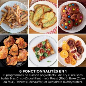Ninja Double Stack Air Fryer, Friteuse verticale sans huile à 2 tiroirs et 2 grilles, 4 niveaux cuisson, 7.6L, Noir SL300EU – Image 9