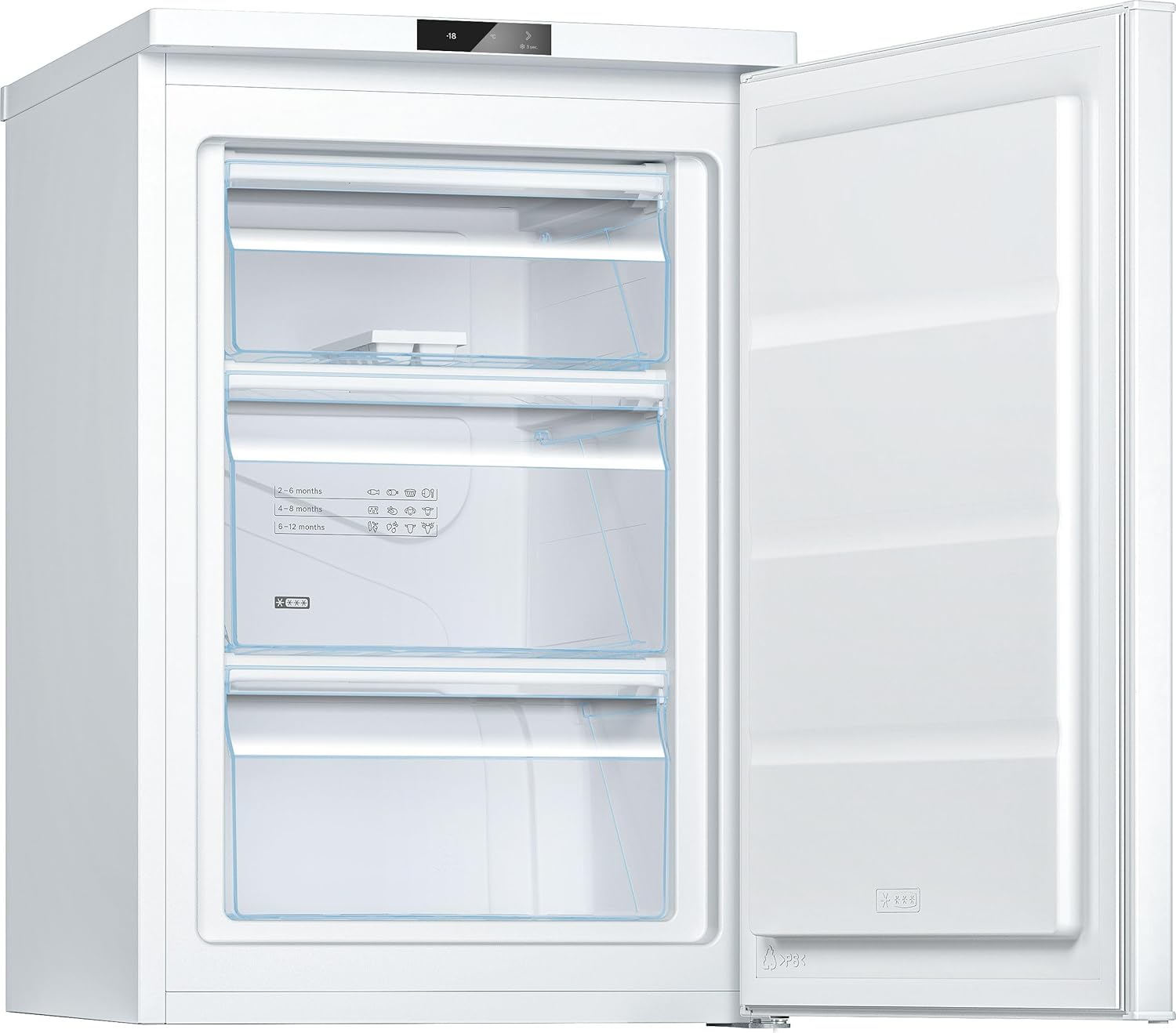 congélateur sous plan Bosch, congélateur compact 83L, congélateur 3 tiroirs transparent Bosch,