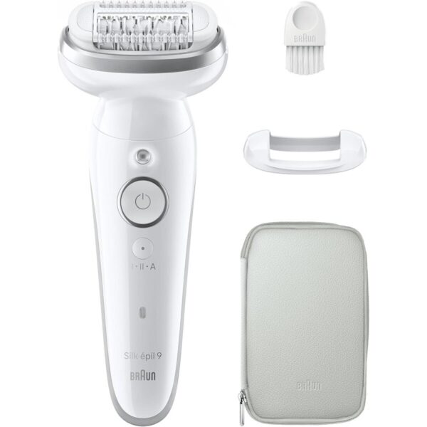 Épilateur Braun Silk-épil 9 avec tête pivotante, Braun Silk-épil 9 pour zones sensibles, Épilateur longue durée Braun, Épilateur Braun étanche pour peau douce, Appareil d’épilation Braun avec accessoires,