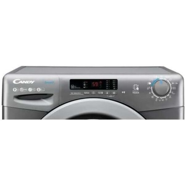 lave-linge frontal Candy CS1292DRRE1-S, lave-linge 9 kg Candy 15 programmes, machine à laver Candy départ différé, lave-linge Candy anthracite efficace,