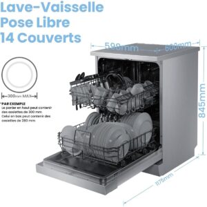 Lave-Vaisselle COMFEE' : Pose Libre, Silencieux, Compact et Économique pour 6 à 14 Couverts – Image 12