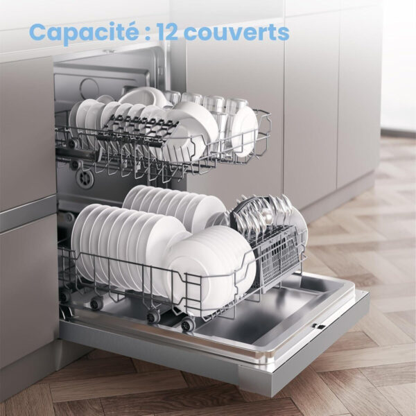 Lave-Vaisselle COMFEE, Lave-vaisselle inox, Lave-vaisselle compact 6 couverts, Lave-vaisselle pose libre, Lave-vaisselle avec panier flexible,