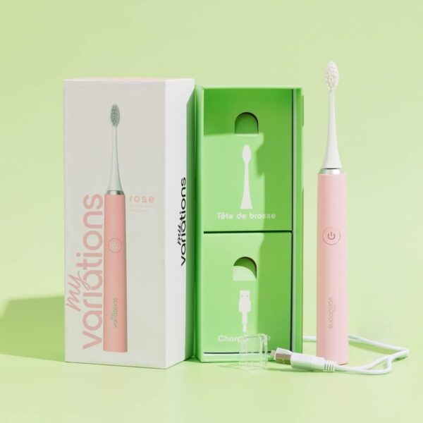 Brosse à dents électrique sonique rechargeable, Brosse à dents avec minuteur intégré, Brosse à dents électrique longue autonomie, Brosse à dents sonique pour gencives sensibles, Brosse à dents électrique 5 modes de brossage,