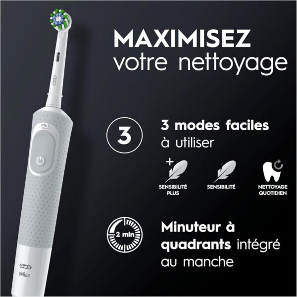 Brosse à dents électrique Oral-B Vitality Pro, Brosse à dents Oral-B avec capteur de pression, Oral-B brosse à dents électrique douceur, Brosse à dents électrique avec minuteur Oral-B, Brosse à dents Oral-B tête ronde,
