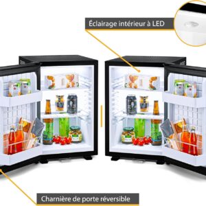 Mini frigo de chambre 40L,Petit frigo pratique et compact,Mini frigo économique en énergie
